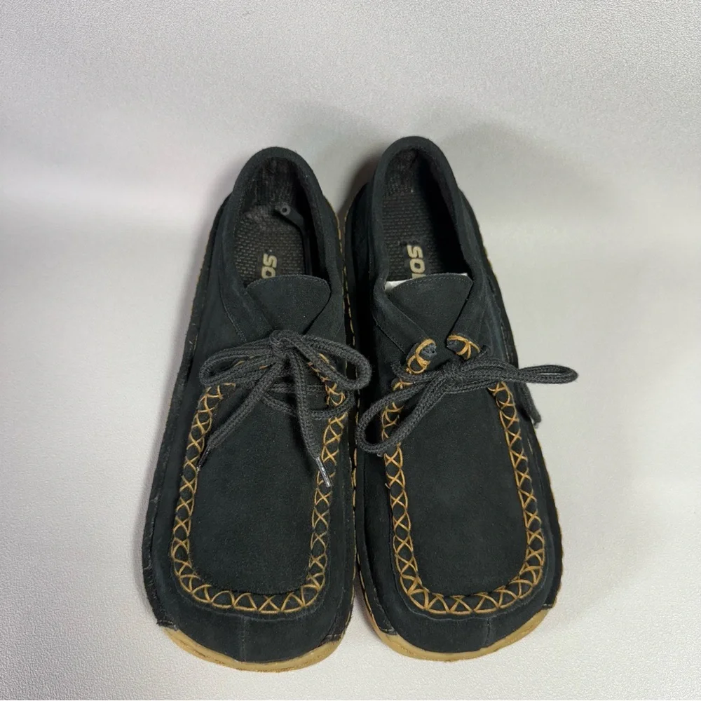 Soda Vintage Y2K Black Suede Platform Lace-Up Shoes